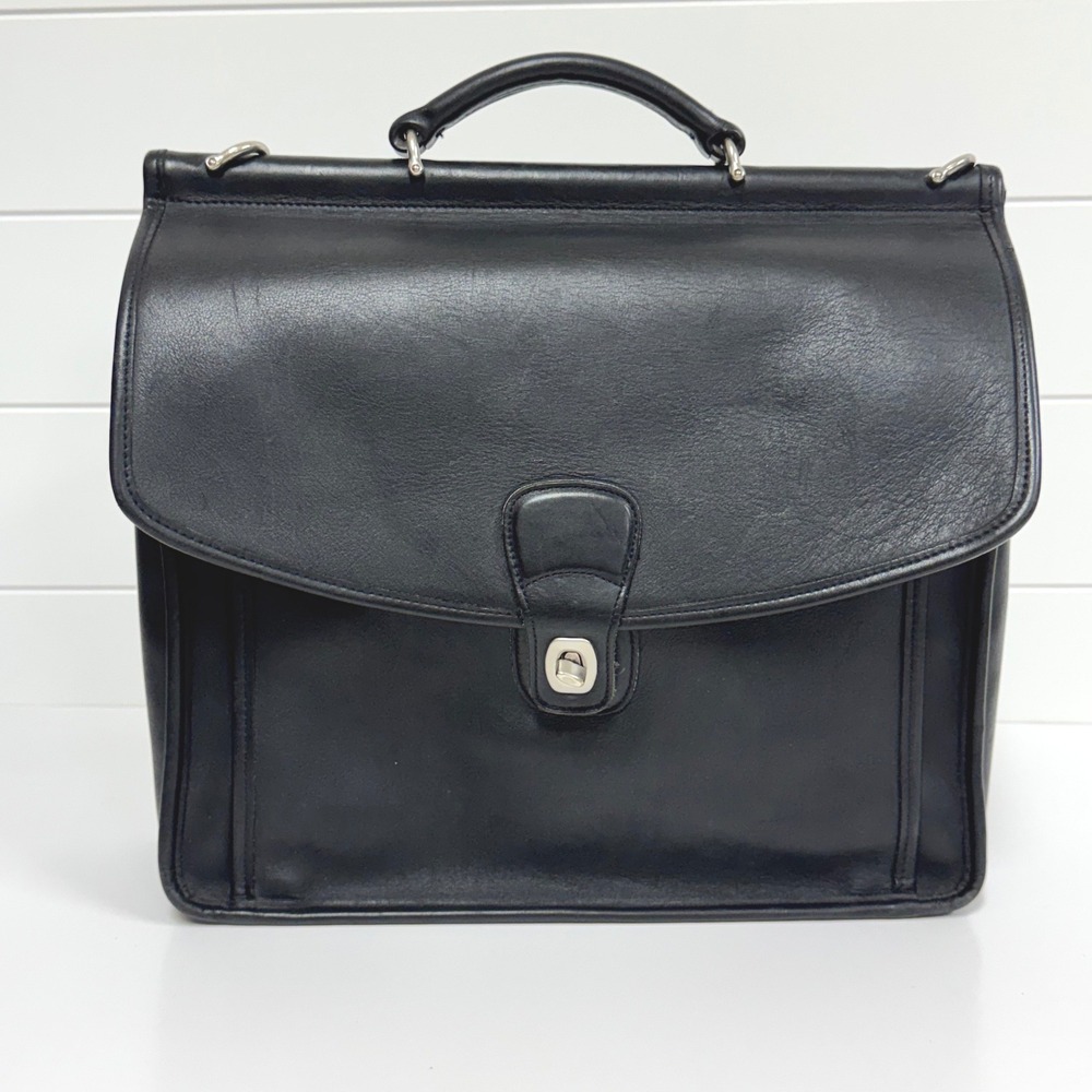 Coach Vintage Black Beekman Briefcase Computer Bag 5299 READ